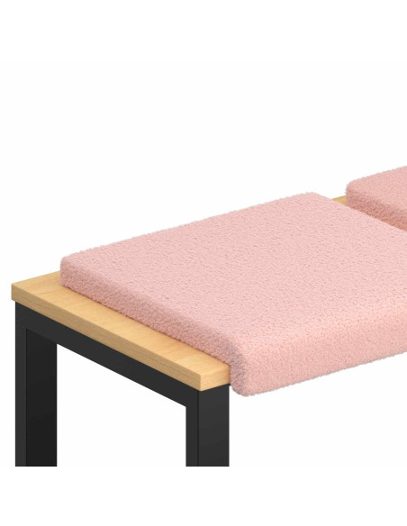 Cuscino per panchina 4 pz Tessuto Sherpa Rosa Profondità 35 cm
