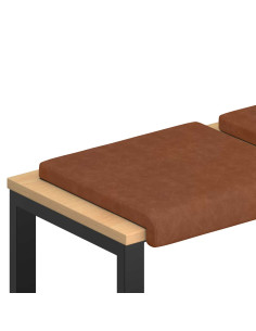Cuscino per panchina 2 pz Similpelle Marrone Profondità 35 cm 2