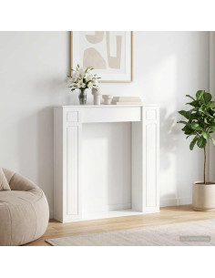 Cornice per camino Bianco Lucido 100 x 20 x 100 cm