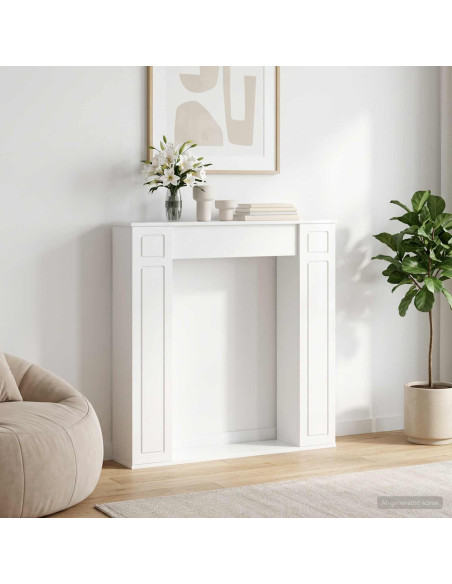 Cornice per camino Bianco Lucido 100 x 20 x 100 cm