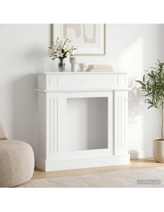 Cornice per camino Bianco 102 x 26 x 100 cm
