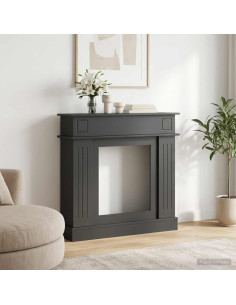Cornice per camino Nero 102 x 26 x 100 cm Legno ingegnerizzato