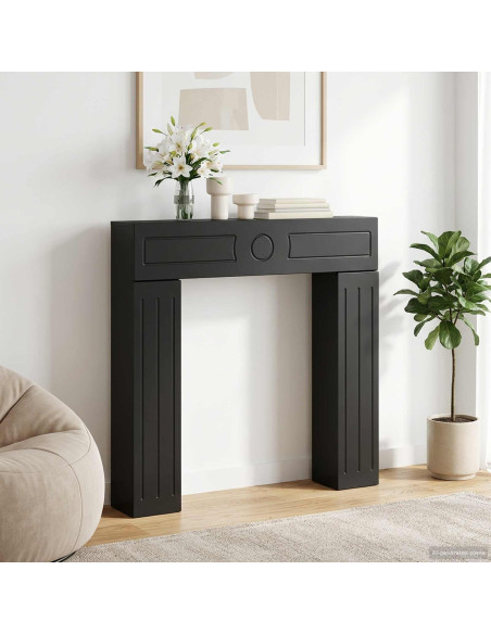 Cornice per camino Nero 102 x 18 x 100,5 cm
