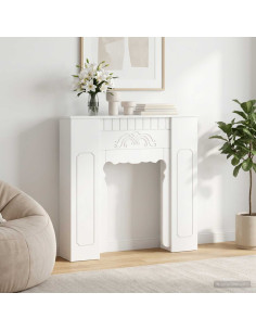 Cornice per camino Bianco 93 x 20 x 89 cm Legno ingegnerizzato