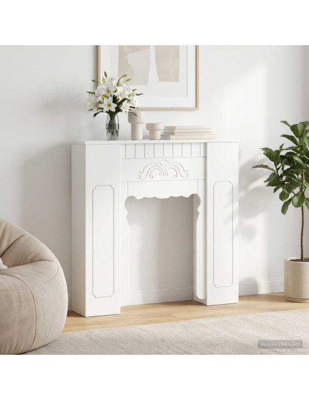 Cornice per camino Bianco 93 x 20 x 89 cm Legno ingegnerizzato
