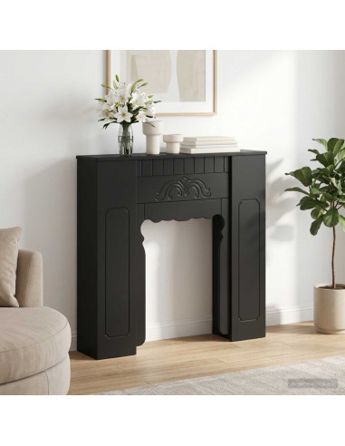 Cornice per camino Nero 93 x 20 x 89 cm Legno ingegnerizzato