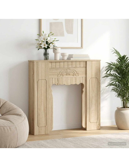 Cornice per camino Rovere Sonoma 93 x 20 x 89 cm