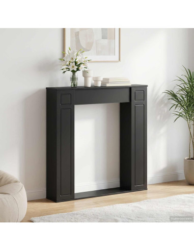 Cornice per camino Nero 100 x 20 x 100 cm Legno ingegnerizzato