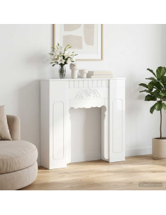 Cornice per camino Bianco Lucido 93 x 20 x 89 cm