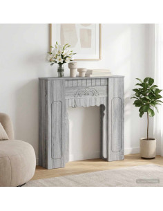 Cornice per camino Sonoma grigio 93 x 20 x 89 cm