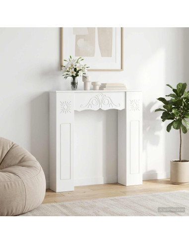 Cornice per camino Bianco 102 x 20 x 102 cm