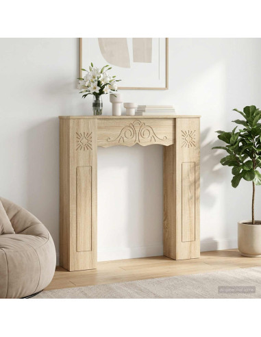 Cornice per camino Rovere Sonoma 102 x 20 x 102 cm