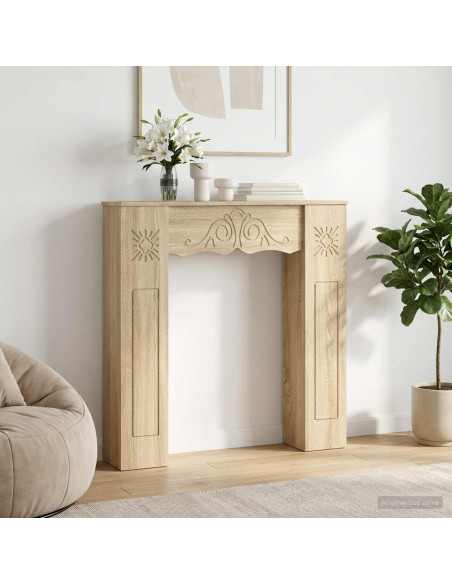 Cornice per camino Rovere Sonoma 102 x 20 x 102 cm