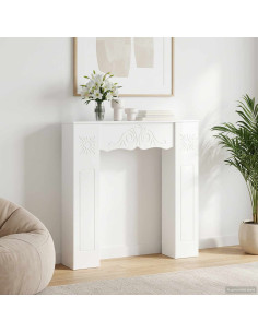 Cornice per camino Bianco Lucido 102 x 20 x 102 cm