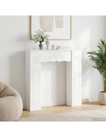 Cornice per camino Bianco Lucido 102 x 20 x 102 cm