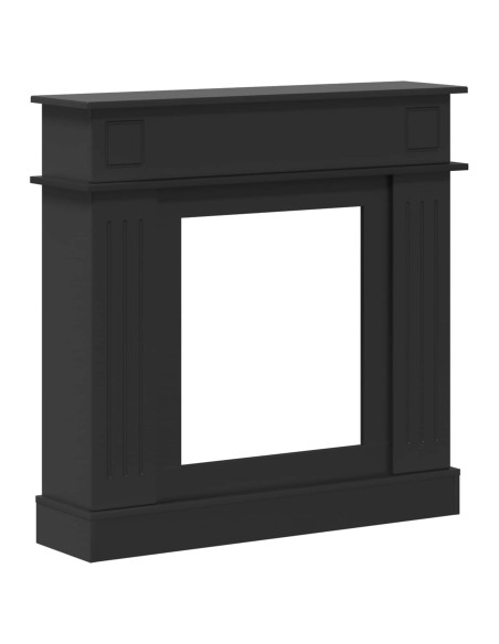 Cornice per camino Nero 102 x 26 x 100 cm Legno ingegnerizzato