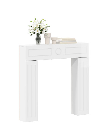Cornice per camino Bianco Lucido 102 x 18 x 100,5 cm