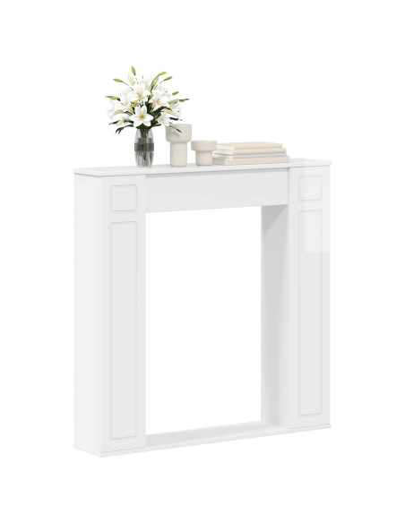 Cornice per camino Bianco Lucido 100 x 20 x 100 cm