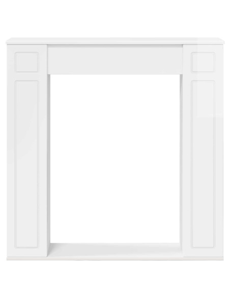 Cornice per camino Bianco Lucido 100 x 20 x 100 cm