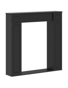 Cornice per camino Nero 100 x 20 x 100 cm Legno ingegnerizzato 2