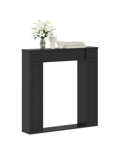 Cornice per camino Nero 100 x 20 x 100 cm Legno ingegnerizzato