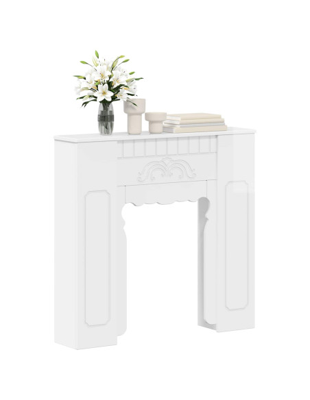 Cornice per camino Bianco Lucido 93 x 20 x 89 cm