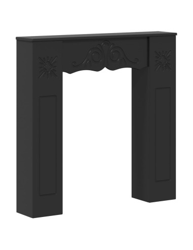 Cornice per camino Nero 102 x 20 x 102 cm Legno ingegnerizzato
