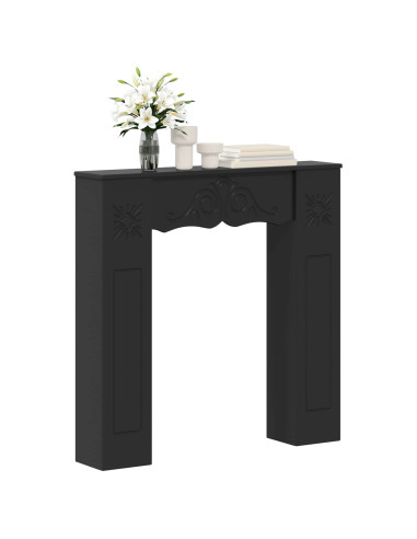 Cornice per camino Nero 102 x 20 x 102 cm Legno ingegnerizzato