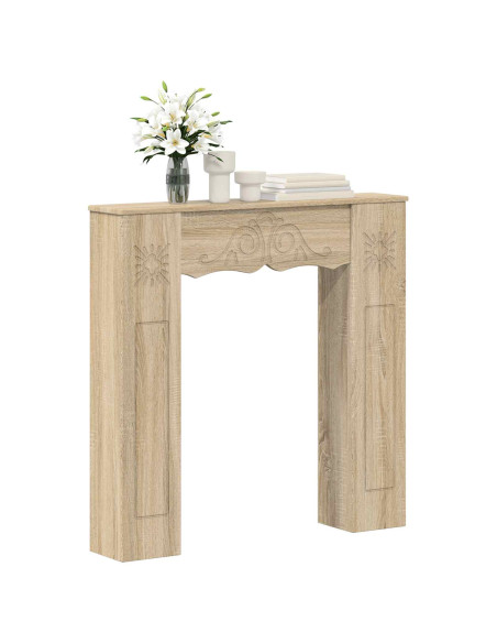 Cornice per camino Rovere Sonoma 102 x 20 x 102 cm