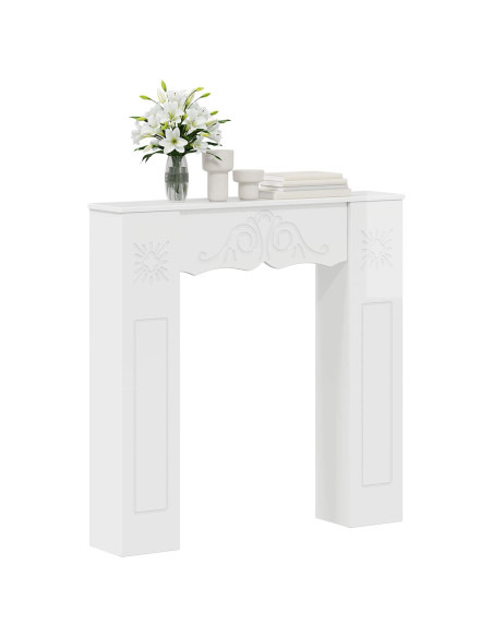 Cornice per camino Bianco Lucido 102 x 20 x 102 cm