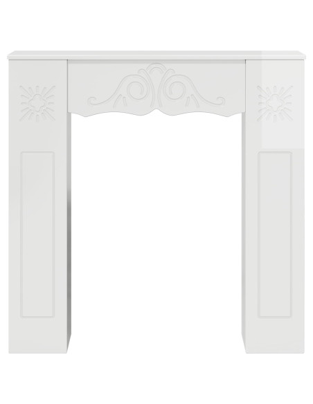 Cornice per camino Bianco Lucido 102 x 20 x 102 cm