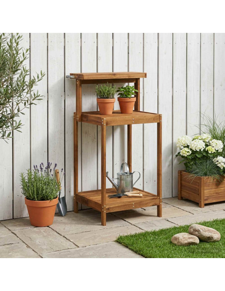 Banco da Giardinaggio Esterno 56,5 x 48,5 x 107 cm Naturale