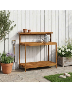 Banco da Giardinaggio Esterno 111,5 x 48,5 x 107 cm Naturale
