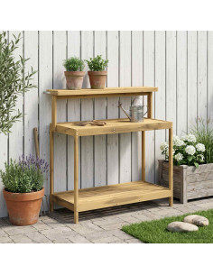 Banco da Giardinaggio Esterno 111,5 x 48,5 x 107 cm Bianco