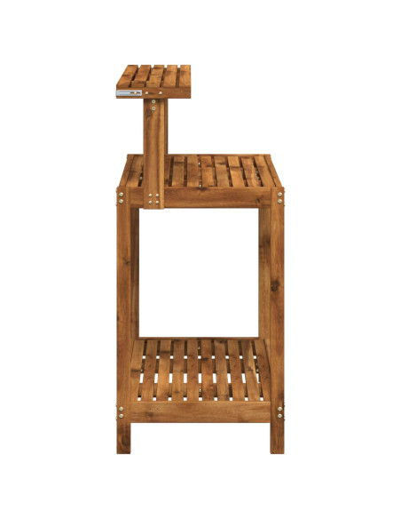 Banco da Giardinaggio Esterno 86,5 x 48,5 x 106 cm Naturale