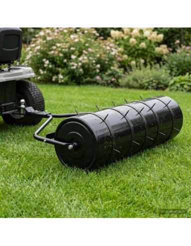 Rullo per prato da giardino con morsetti per aeratori Acciaio