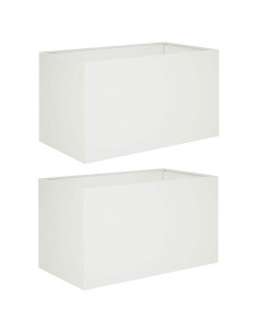 Vaso da giardino 2 pz Bianco 100 x 50 x 50 cm 2