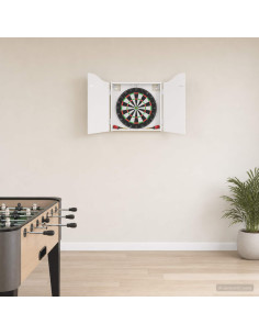 Armadio per Dartboard Bianco Lucido 56 x 12 x 63 cm