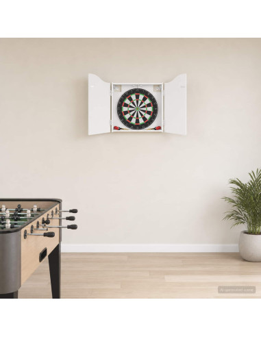 Armadio per Dartboard Bianco Lucido 56 x 12 x 63 cm
