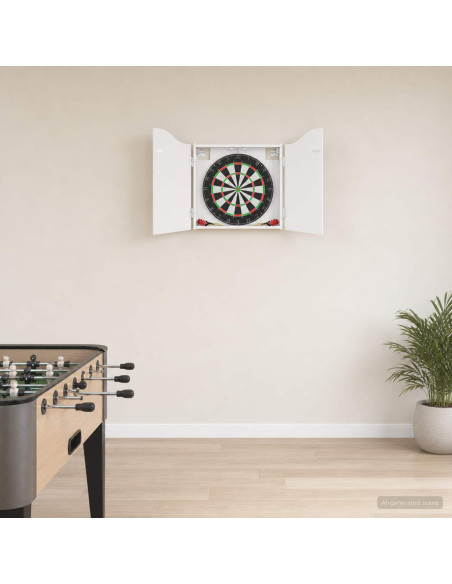 Armadio per Dartboard Bianco Lucido 56 x 12 x 63 cm