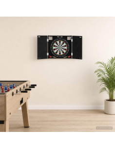 Armadio per Dartboard Rovere Nero 56 x 12 x 53,5 cm