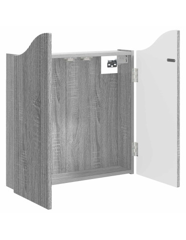 Armadio per Dartboard Sonoma grigio 56 x 12 x 63 cm