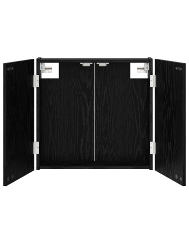 Armadio per Dartboard Rovere Nero 56 x 12 x 53,5 cm
