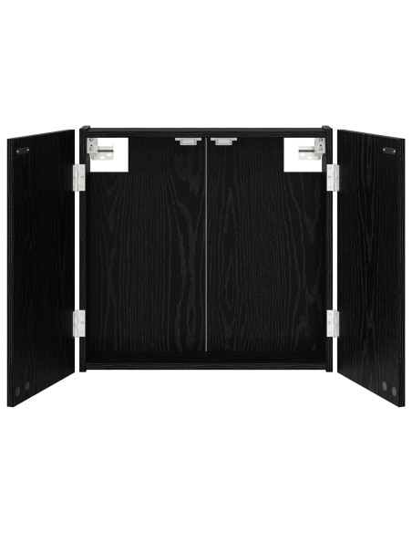 Armadio per Dartboard Rovere Nero 56 x 12 x 53,5 cm