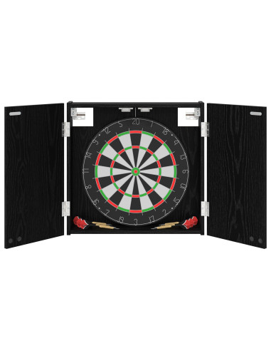 Armadio per Dartboard Rovere Nero 56 x 12 x 53,5 cm