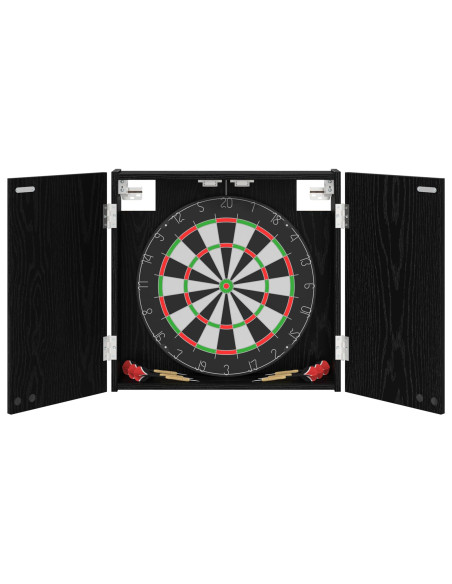 Armadio per Dartboard Rovere Nero 56 x 12 x 53,5 cm