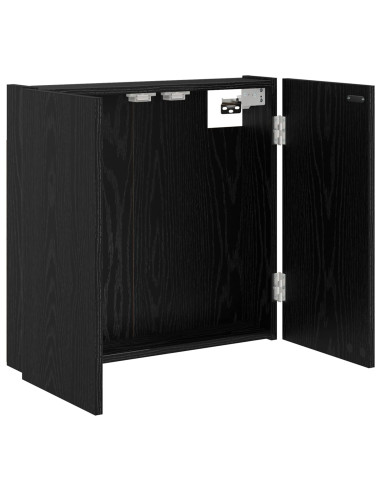Armadio per Dartboard Rovere Nero 56 x 12 x 53,5 cm