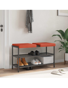 Cuscino per panchina 2 pz corduroy Rosso Arancio