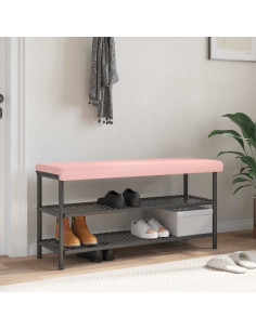 Cuscino per panchina Tessuto Sherpa Rosa Profondità 35 cm