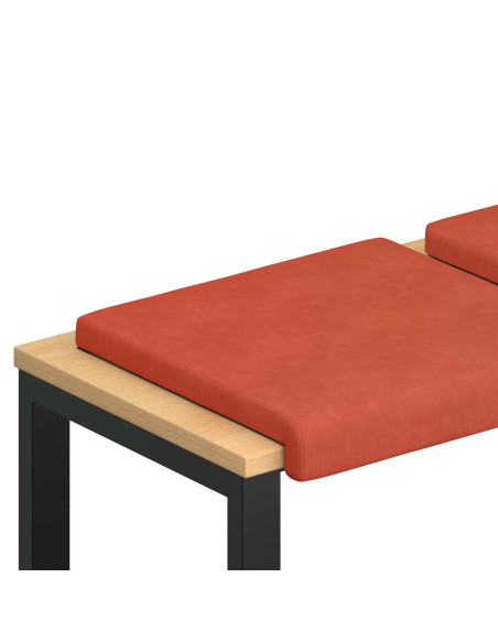 Cuscino per panchina 2 pz corduroy Rosso Arancio